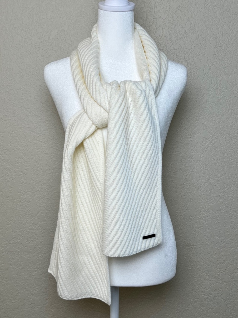 *FIRM PRICE*  All Saints Traveling Ribbed Cream Scarf